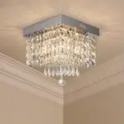 Modern Luxury Crystal Chandelier, Contemporary Raindrop Crystal Ball Square L...