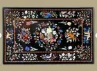 6'x3' antique black marble Dining coffee bird Table Top inlay lapis hotel Table