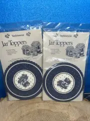Jar Toppers Covers - 2 New Sealed NOS + 2 Sets Of Labels (flower Design)