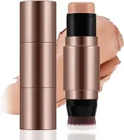 Apooliy 2 in 1 Contour and Concealer Stick With Brush, Cream Bronzer, Waterproof Face Makeup, Full Coverage, Long Wear