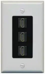 RiteAV 3 Port HD 2.0 Decorative Wall Plate 1 Gang [Gray/Black]
