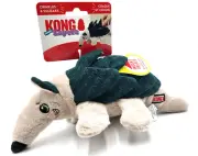 Kong Layerz Forage Armadillo Md Plush Squeaky Crinkle Treat Stuffable Dog Toy 7"