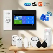 4G Wireless Home Alarms System WiFi Security System 4.3 Inch Full Touch Screen