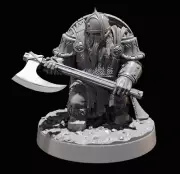 50mm Resin Dwarf Warrior unpainted unassembled td-6965