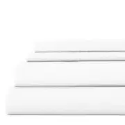 4-Piece White Geometric Microfiber Twin Sheet Set