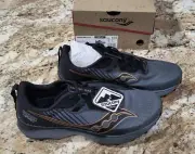 Saucony Endorphin Edge Trail Shoe - Mens 12.5 Black/Gold - NEW w/box