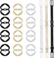 [H HOME-MART] 15pcs Bra Strap Clips Non-slip Strap Holder, Bra Extender 3 Hooks, Bra Clips and Bra Straps Holder - Conceal Straps - Cleavage Control