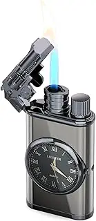 Vintage Gun Pistol Lighter, Cool Watch Lighter for Men, Dual Flame - Soft Flame & Torch Lighter
