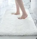 Small Bathroom Rugs 17x24 Non Slip White Fluffy Bath Mat for Bathroom Floor M...