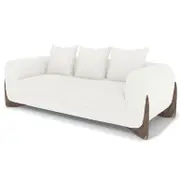 Charla 3 Seater Boucle Sofa with Pillows - Cream White