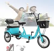 GCLCPAEN Folding Trike Ebike,Bicycle For Elderly People,8 Bearing Drive,Braking Sensitivity,200kg Load-Bearing Capacity,Easy To Fold,Thickened Seat,Closed Storage,Good For Commuting,Blue