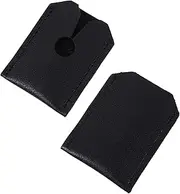 PAMINGONO 2Pcs Razor Head Protective Artificial Leather Shaver Sleeve for Manual Razor Heads Stylish and Versatile Storage Case for Safe Shaving Experience