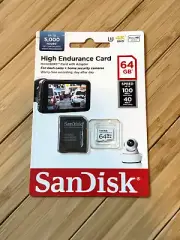Sandisk 64 GB High Endurance microSDXC Card, New, with Adapter