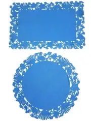 Placemat Place Mat Coasters Set Felt Maritime Blue Deco