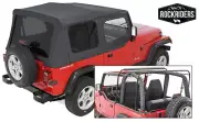 Complete Soft Top Kit Upper Doors and Tinted Windows Black 1987-1995 Wrangler YJ