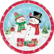 Snowflakes and Snowmen Paper 8 Ct 9" Luncheon Plates