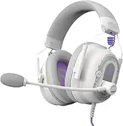NonMiFyR Wired Gaming Headset Headphones for PC 50mm Diameter Speaker Convenient Portable for Computer Home, White