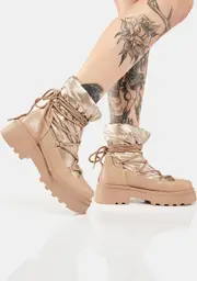 [SIMMI] Beige Cimarron Platform Boots