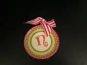 Christmas Holiday Paper Coasters by Mud Pie, Initial "N", Set of 12, NIP