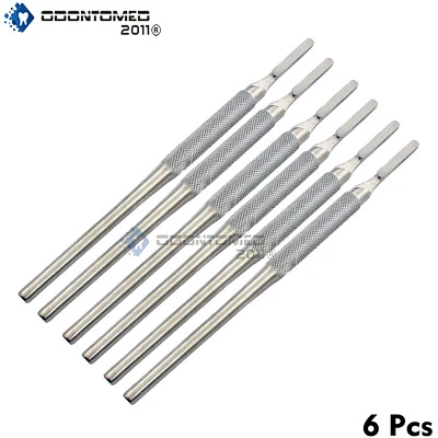 6 Scalpel Handle # 4 Round for Anatomical Operations & Dissection Dental