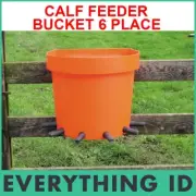 RAIL BUCKET 6 PLACE CALF MILK FEEDING STATION 20L COMPLETE WITH BIG SOFTY TEATS
