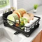 Large-Capacity Dish Drying Rack Stainless Steel Dish Rack for Kitchen Counter