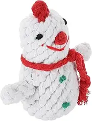 GANAZONO Christmas Themed Rope Dog Chew Interactive Snowman Tough Multi Functional Pet for Chewing Playing and Training