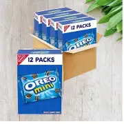 OREO Mini Chocolate Sandwich Cookies, 48 Snack Packs (4 Boxes)