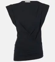 [Isabel Marant] Isabel Marant Maisan cotton jersey tank top AU 10 black