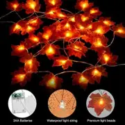 Fall Maple Leaves LED String Lights Lamp Garland Set of 2 (9.51 FT EA)