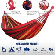 Red & Blue Canvas Hammock Portable Outdoor Swing, Camping, Leisure Sleep Hammock