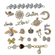 bling Shoe Charms designer Shoe Accessories gold Shoe Charms For Girls Shoe C...