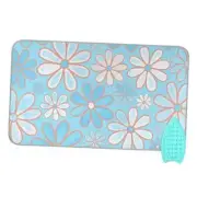 Ironing Mat Portable Ironing Pad Ironing Blanket for Table Top Heat Floral Blue