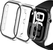 Hianjoo (2 Pack) Case Compatible with Apple Watch Series 10 42mm 2024, Watch 10 Tempered Glass Screen Protectors Cover Thin Overall Replacement for iWatch 10 42mm (Not for S3/ S2/ S1 42mm), Clear