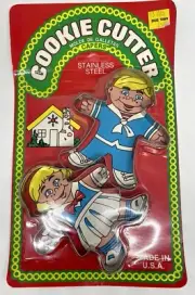 VTG Lone Toy Tree Cookie Cutter Capers Set Stainless Steel Boy and Girl Holiday