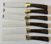 Vintage REGENT SHEFFIELD Set of 6 Steak Knives - England - Stainless Blades MCM