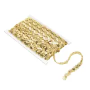 11Yards 0.6 Inch Sequin Braid Trim, Flat Sequins Paillette Ribbon Gold
