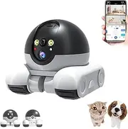 Patrol Buddy Robot Camera, Robot Camera On Wheels with 2 Way Talk, Pet Cameras Indoor with Phone App 2 Cameras, P 360°/T 90° Rotation Monitoring, for Cats Dogs (WiFi)