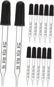 Healifty 12pcs Glass Droppers Measurement Scale Essential Oil Pipettes for Accurate Liquid Transfer Clear Design for Easy Viewing and Usage