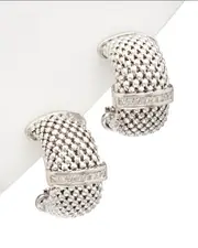 Meshmerise 18K Over Silver 0.2 ct. tw. Diamond Clip Earrings