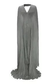 [Marmar Halim] Pleated Silk Capelet Gown