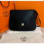 HERMES 愛馬仕 VINTAGE CHRISTINE LEATHER BAG 肩背/斜背 黑銀皮革包 9.5成新美品