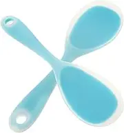 FELTECHELECTR 2Pcs Transparent Silicone Rice Spoons Lightweight Wear Resistant Rice Spatulas for Daily Use Kitchen Accessories for Home Restaurant