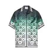 [Casablanca] Casablanca Monogram Gradient Silk Shirt M GREEN/BLACK