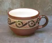 Big ceramic hand painted mug,handmade tea mug,brown mug,large clay mug,big cup