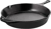 KICHLY Pre-Seasoned Cast Iron Skillet 12 Inch, Safe Grill Cookware for Indoor & Outdoor Use, Chef’s Pan, Cast Iron Pan, Black