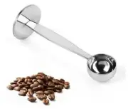 Silver Coffee Scoop Portable Stainless Steel Stand 2 In 1 Coffee Powder Measu...