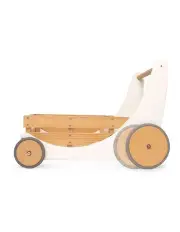 [Kinderfeets] Wooden Cargo Walker White Toddler Walking Play Toy 12m+ 62cm in Multi