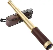 Laupha Retro Pirate Telescope Zoomable 25x30 Pocket Monocular Portable Collapsible Waterproof Captain Jack's Spyglass Handheld Telescope Vintage Monocular for Kids