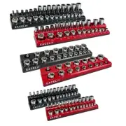 6-Piece Magnetic Socket Organizer Set, 1/2", 1/4" and 3/8" SAE & Metric Deep ...
